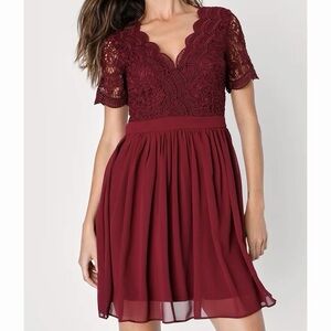 Lulus Angel In Disguise Lace Skater Dress